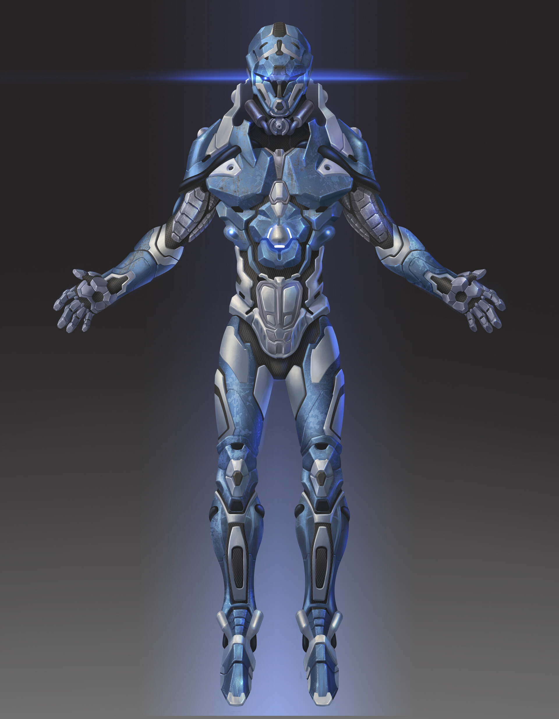 Theo Bioni Guerra blue armor