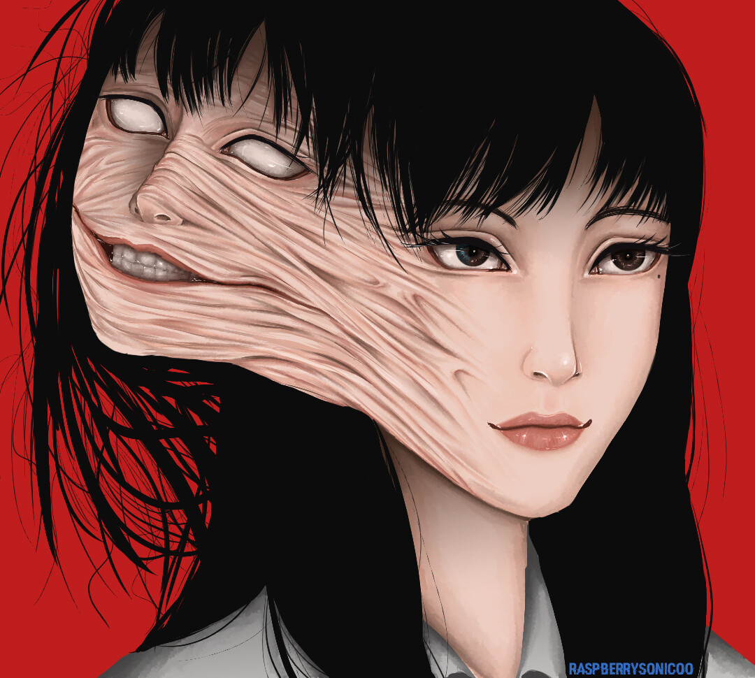 My rendition of Tomie by Junji Ito.