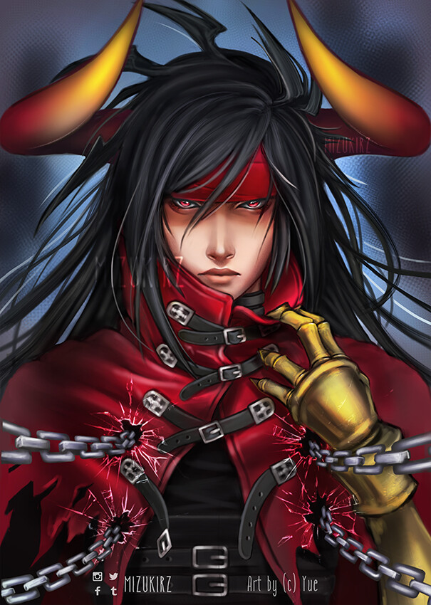 Vincent Valentine from FF7. I wanted to try drawing anime style and he was  nominated as my victim. I think it ended up a little bit less… | Instagram