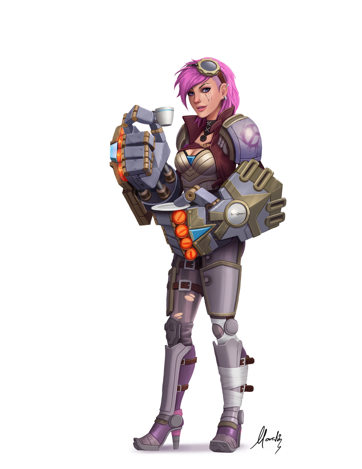 The fist character I finished: Vi, Piltover's Enforcer.