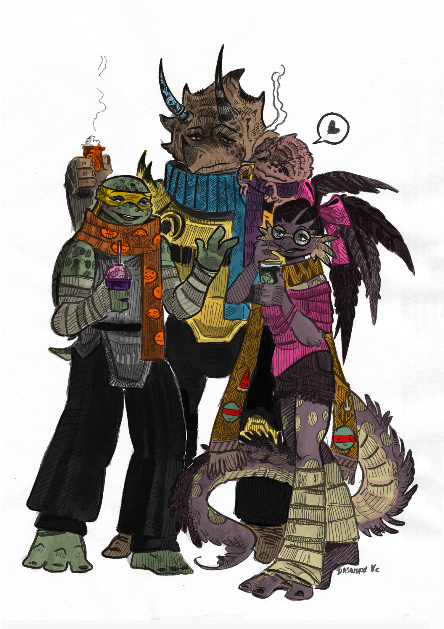 ArtStation - TMNT fanart - Girls, image size:1500x2122