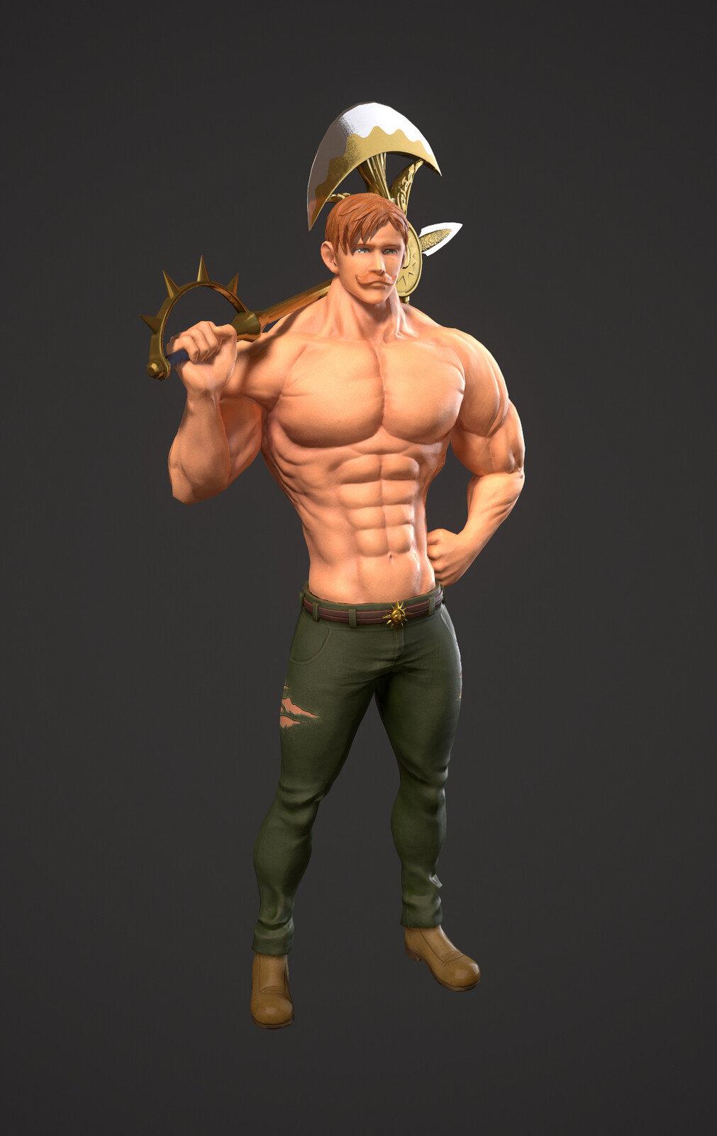 escanor resin statue