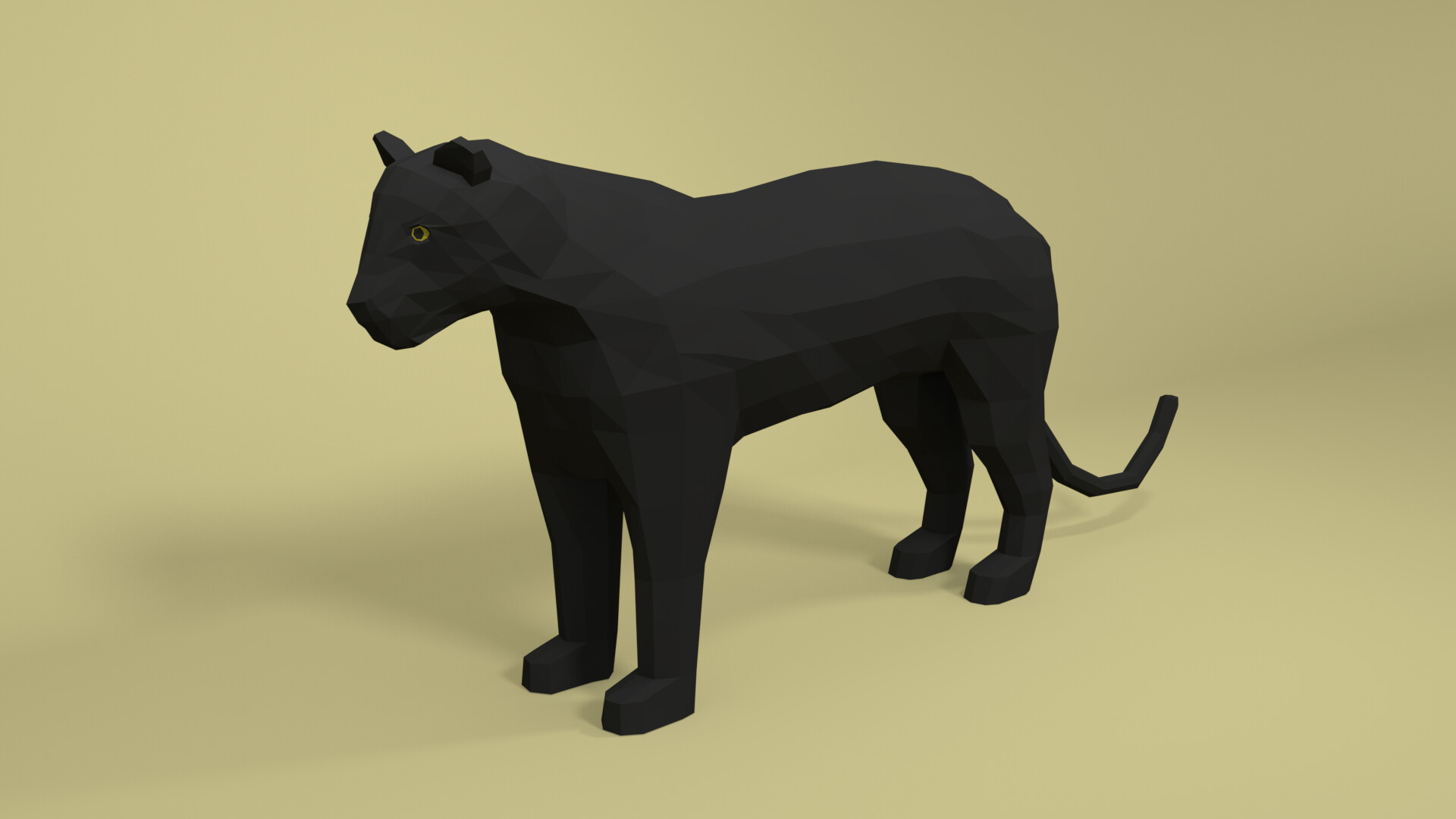 ArtStation - Low Poly Cartoon Black Panther