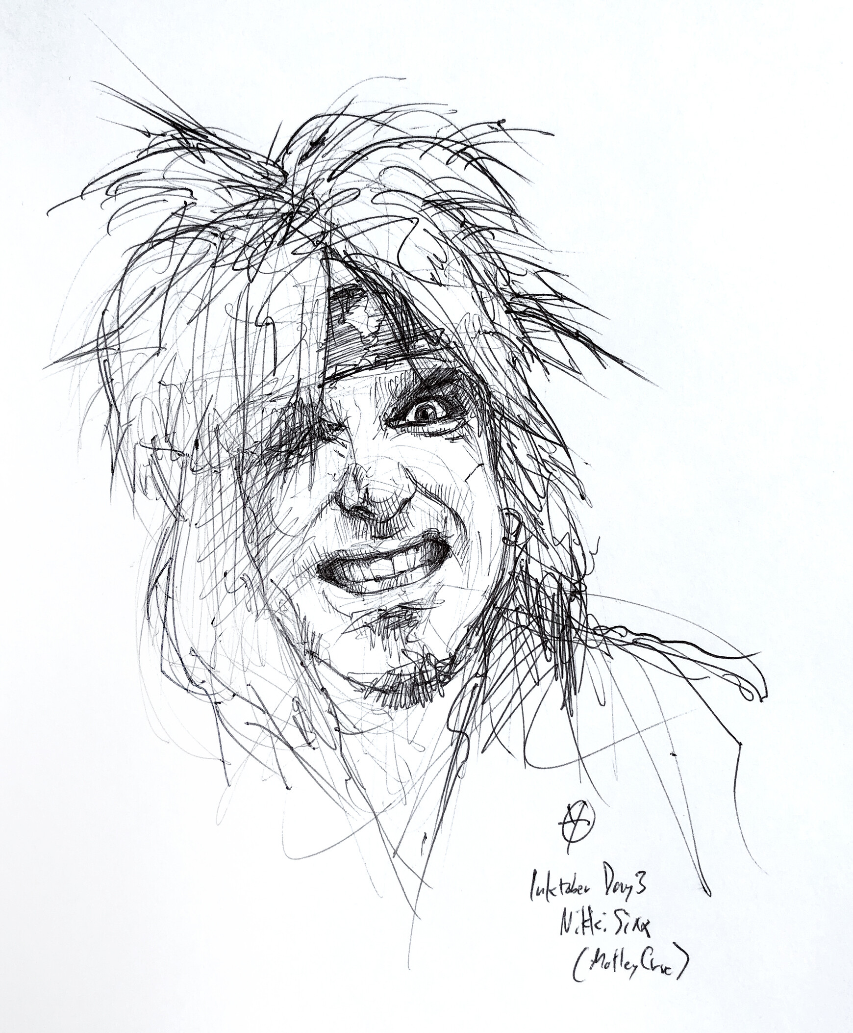 Artstation - Inktober 2019 Day 3: Nikki Sixx (Motley Crue)