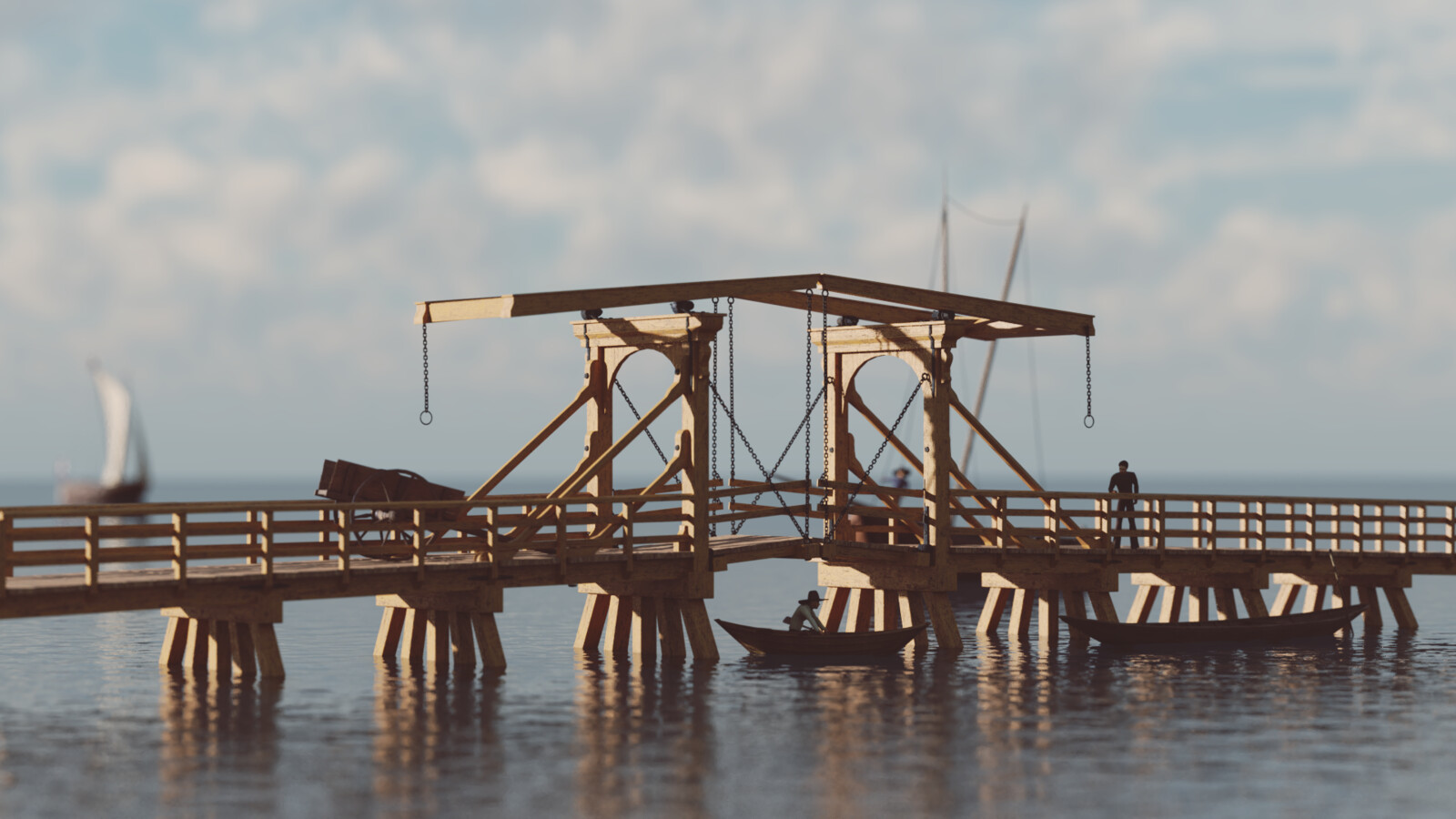 The long wooden bridge