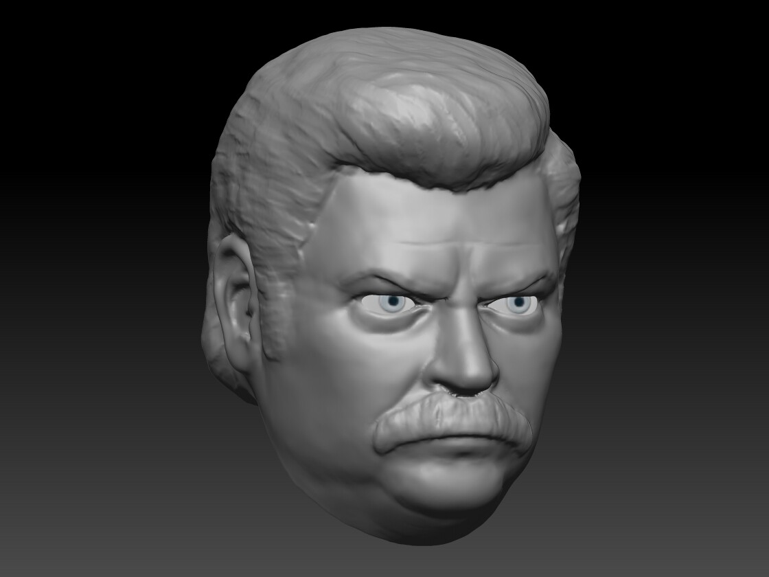 Henry Hall - Ron Swanson (Nick Offerman) Head for Action Figure Custom