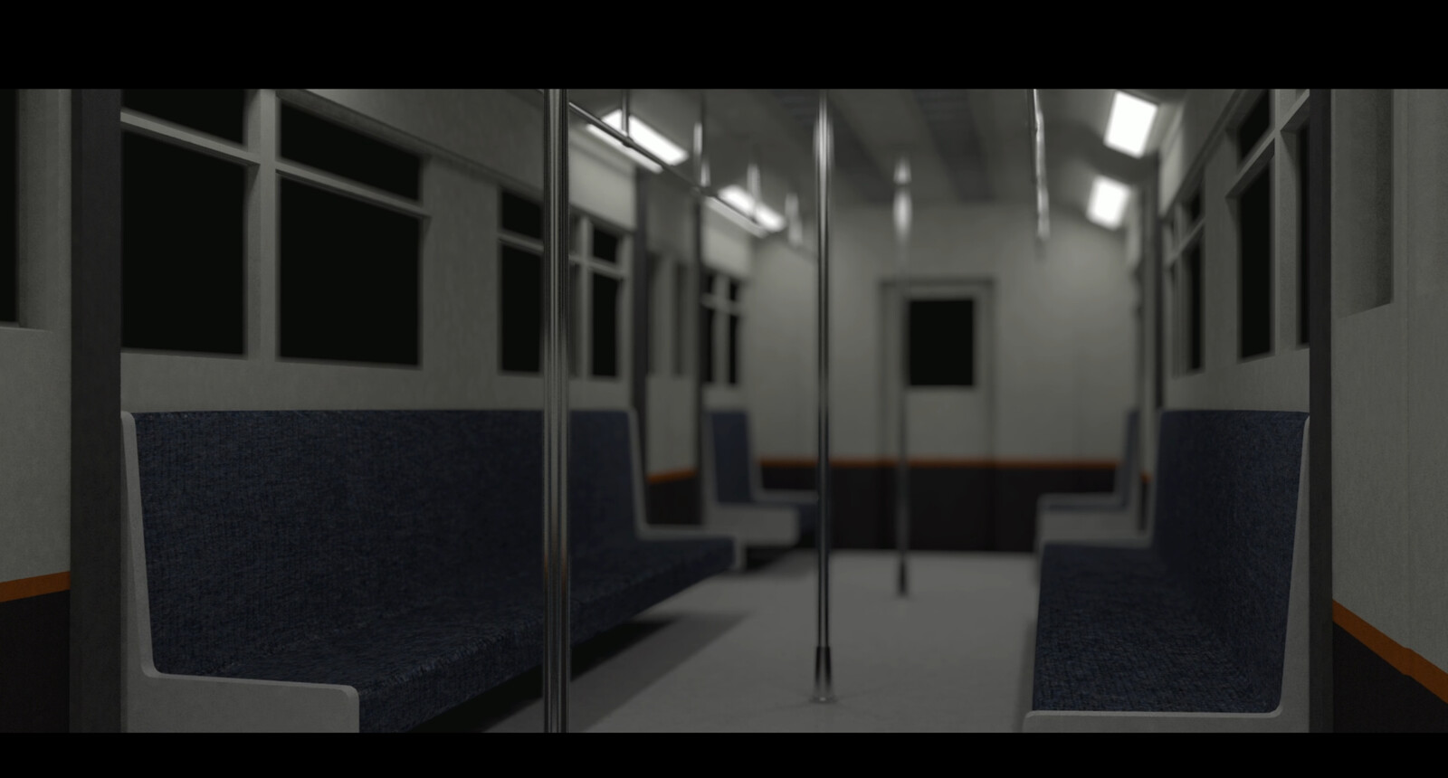 Train interior.