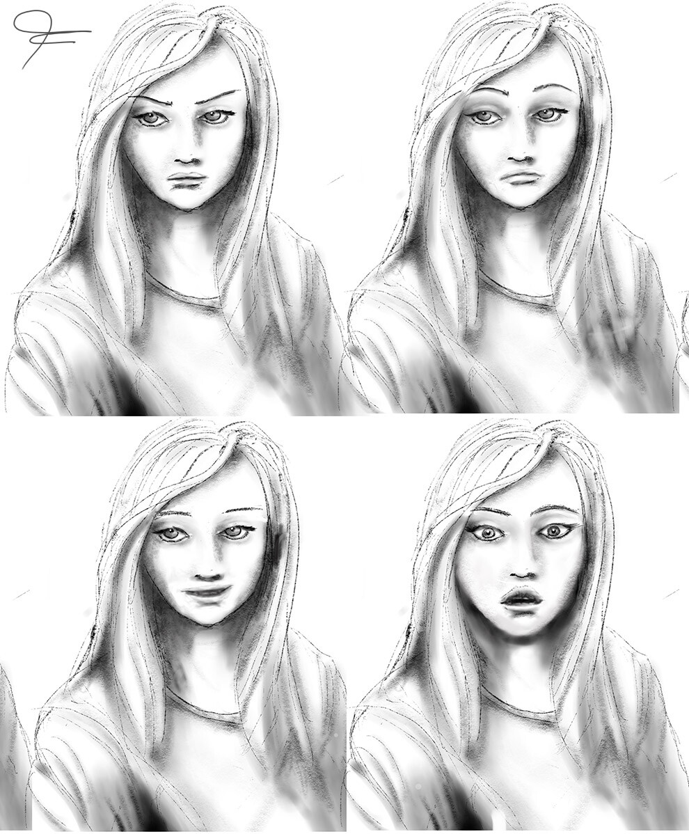 chrissie zullo — Some facial expression sketches! Thanks for...