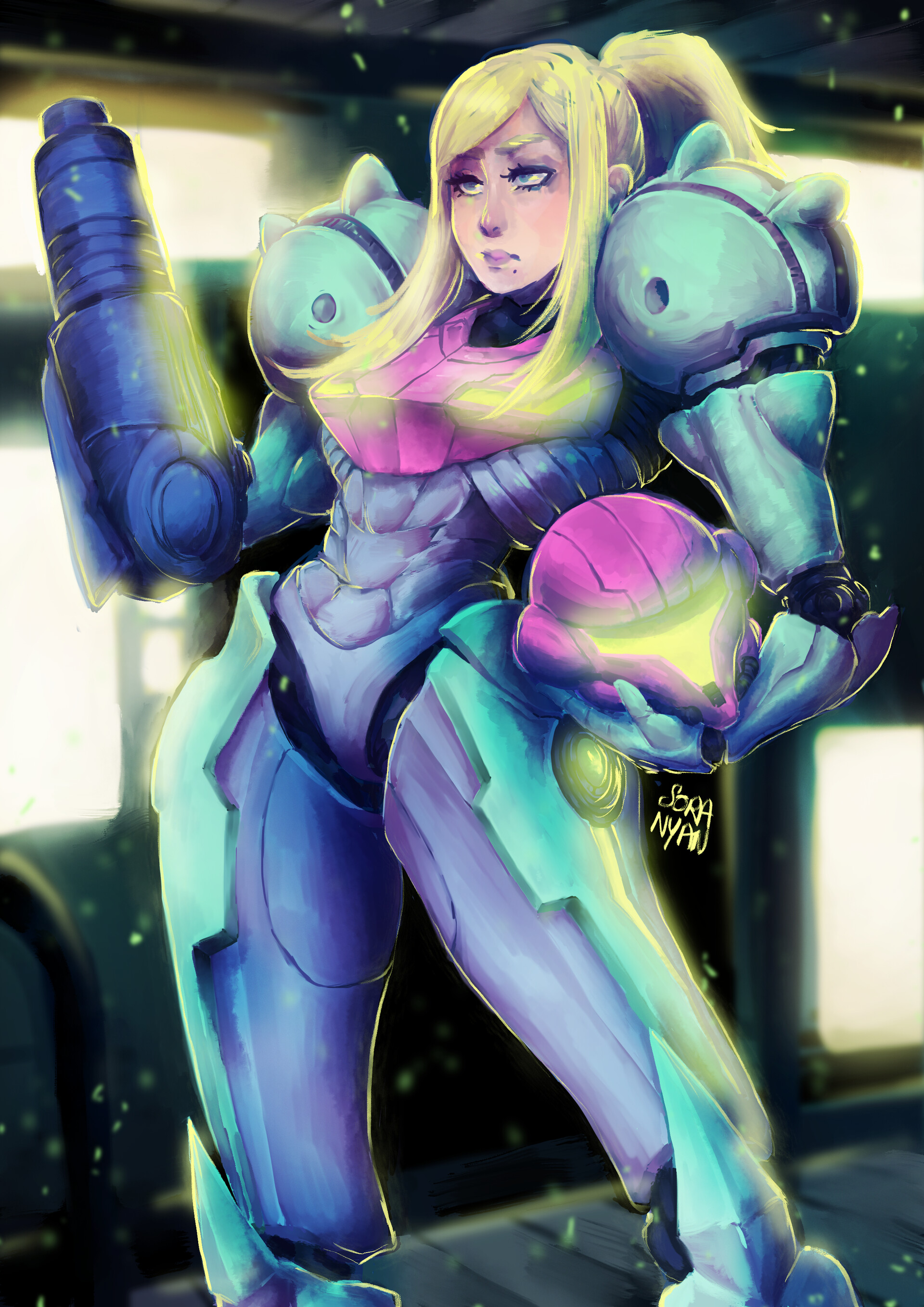 ArtStation - Vaporwave Samus Aran