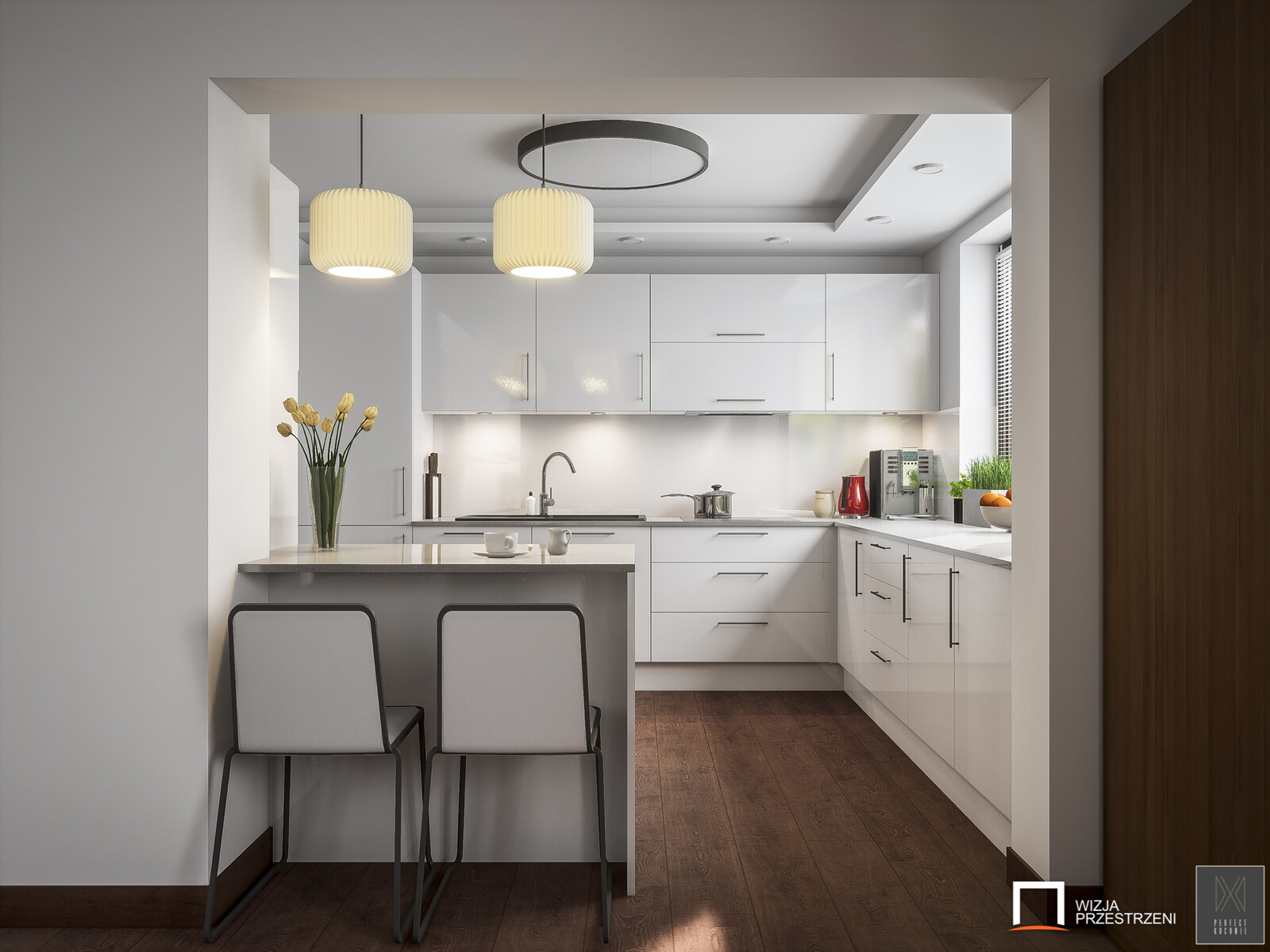White glossy Kitchen - Interior Archviz - UE4 / Unreal Engine