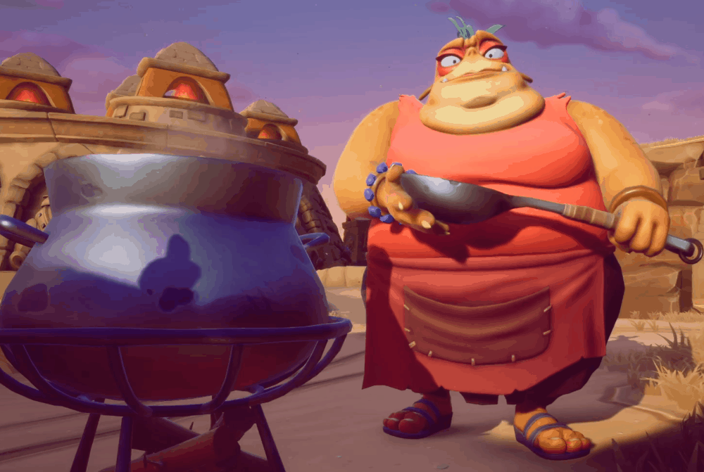 Fat Lady - I created the texures for the character, provided texture support for the spoon and caldron. I also provided support for the low poly game mesh on the character and props.