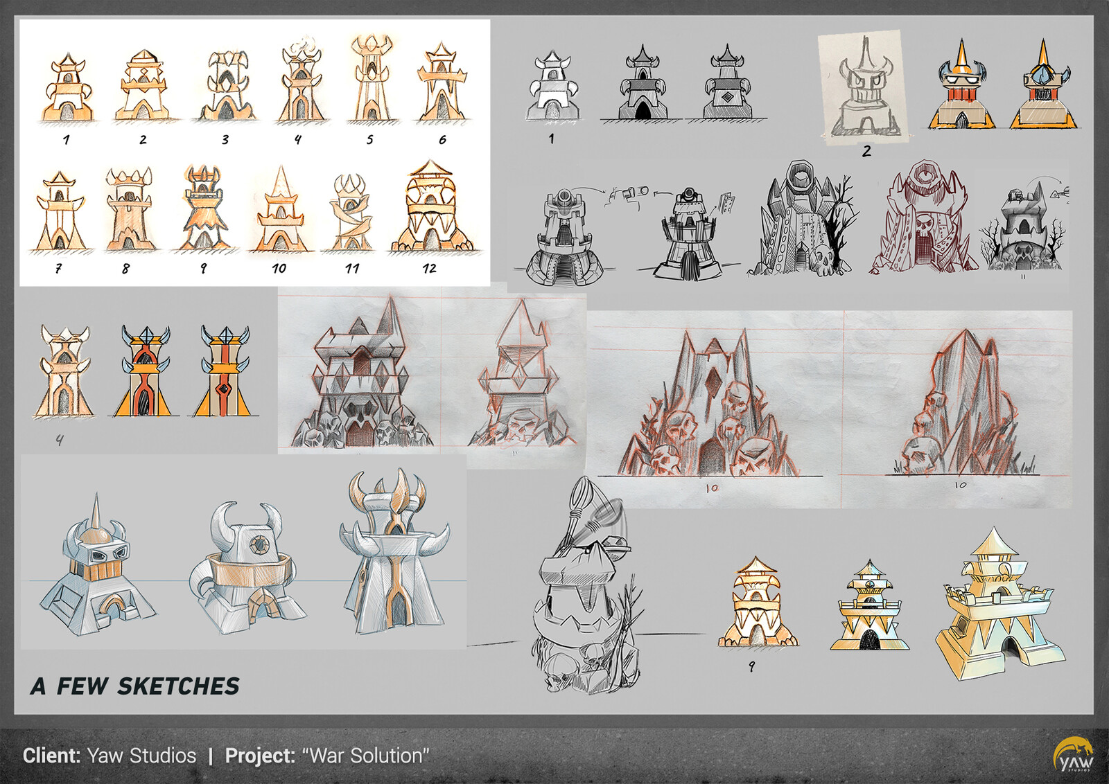 other sketches for the enemy towers
