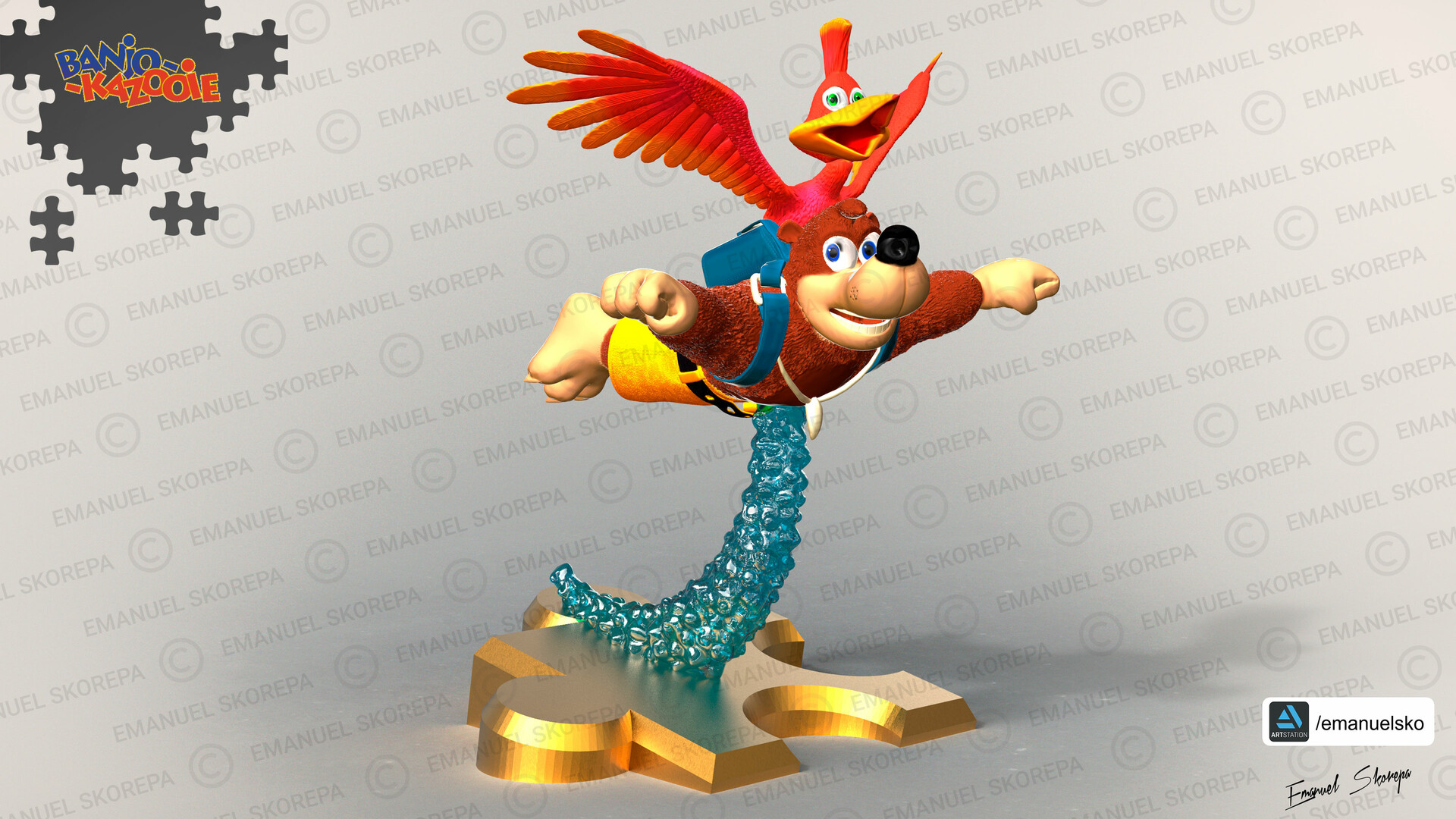 Emanuel Skorepa - Banjo Kazooie Statue (3D print)