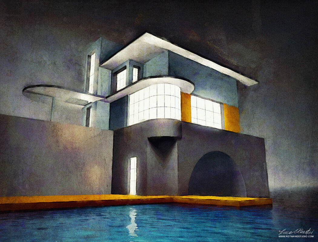 Italian lake villa (with an Edward Hopper mood)
