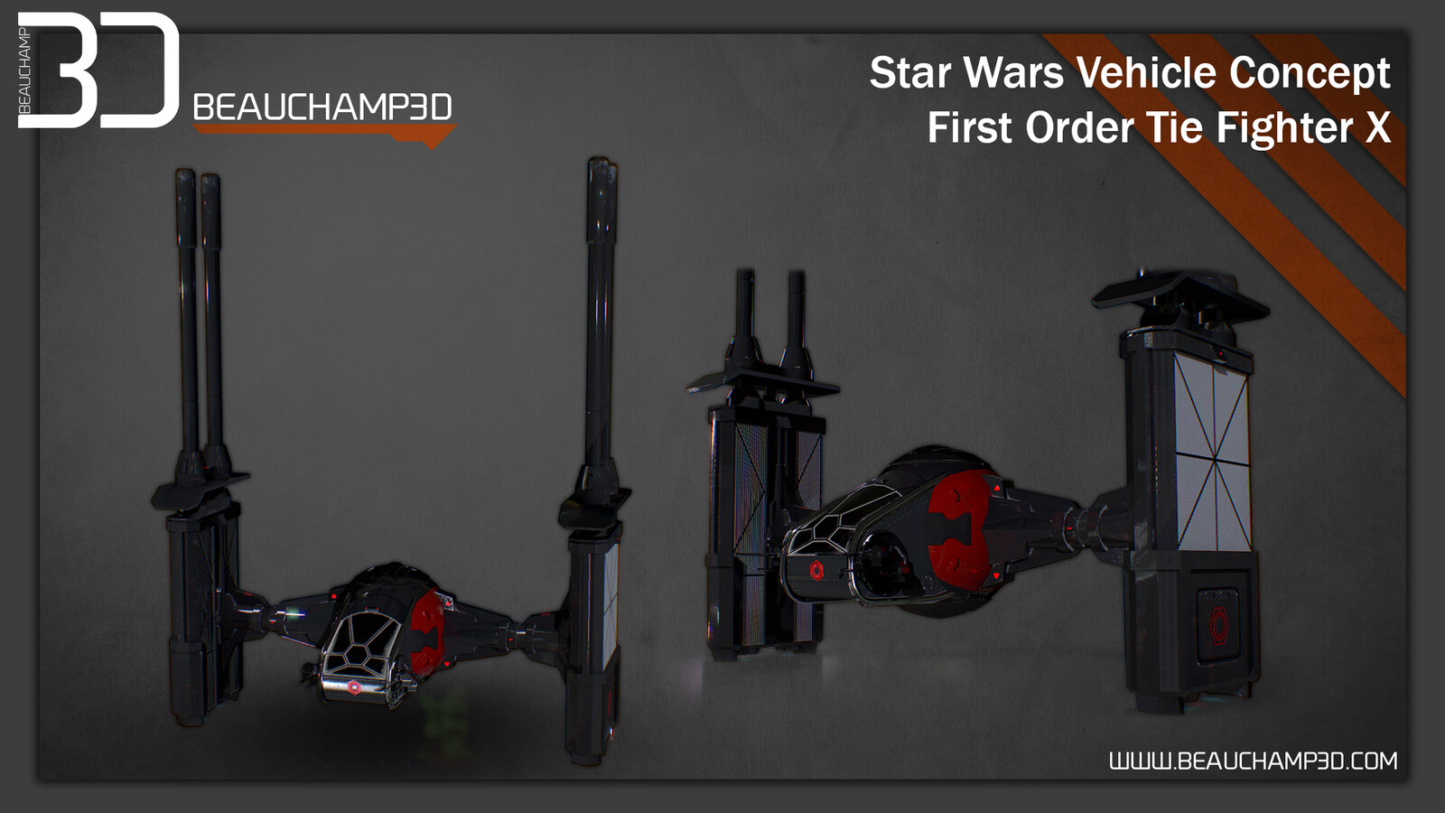 This is the landed position of the Tie Fighter. 