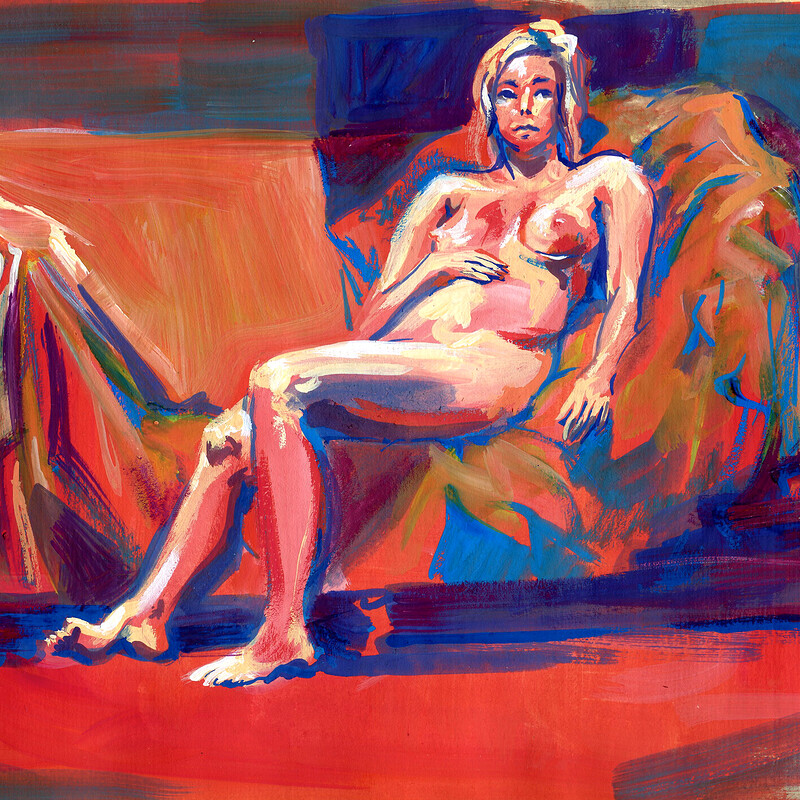 The girl on the couch