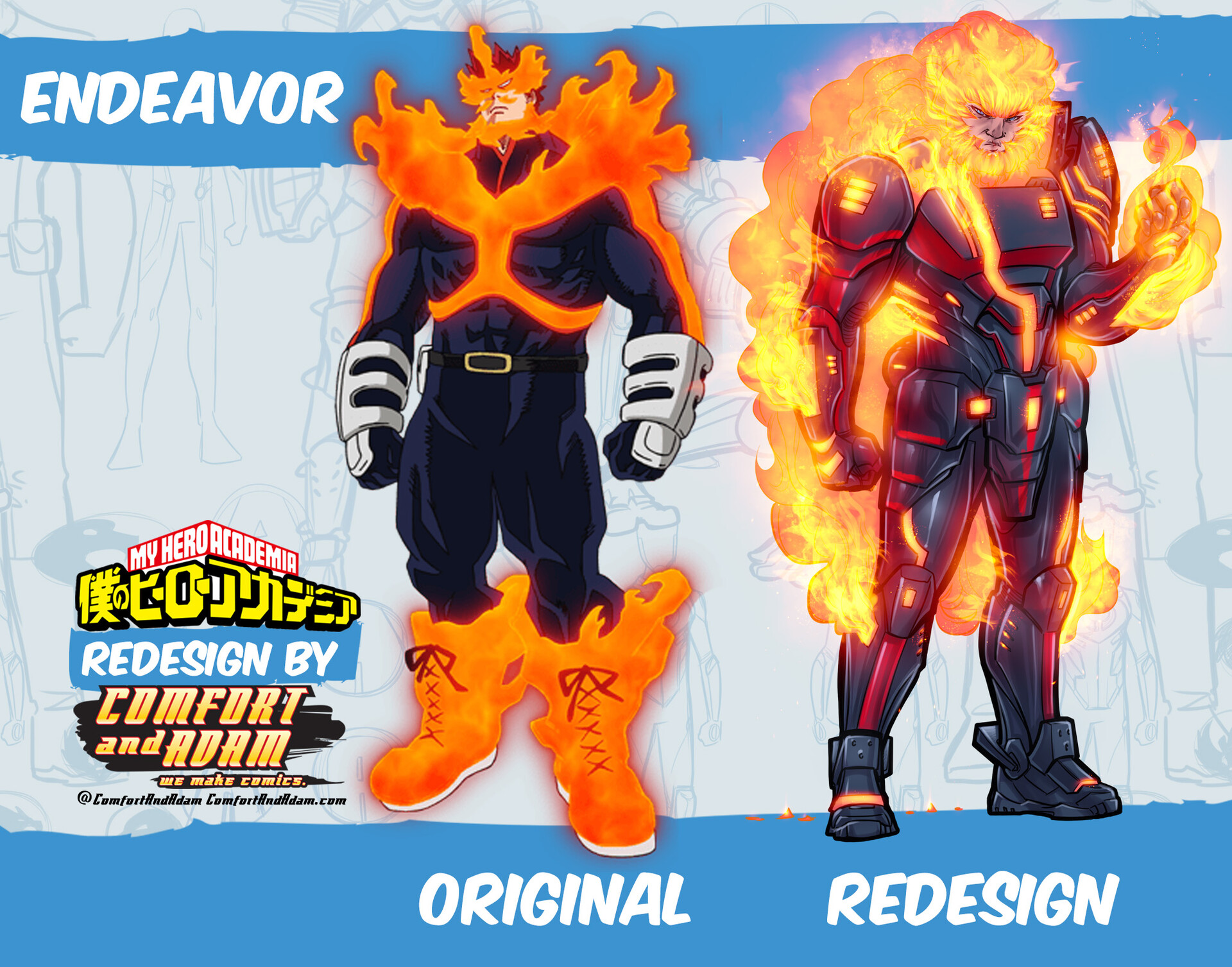 Artstation Mha Redesign Project Todoroki Endeavor Comfort Love And Adam Withers