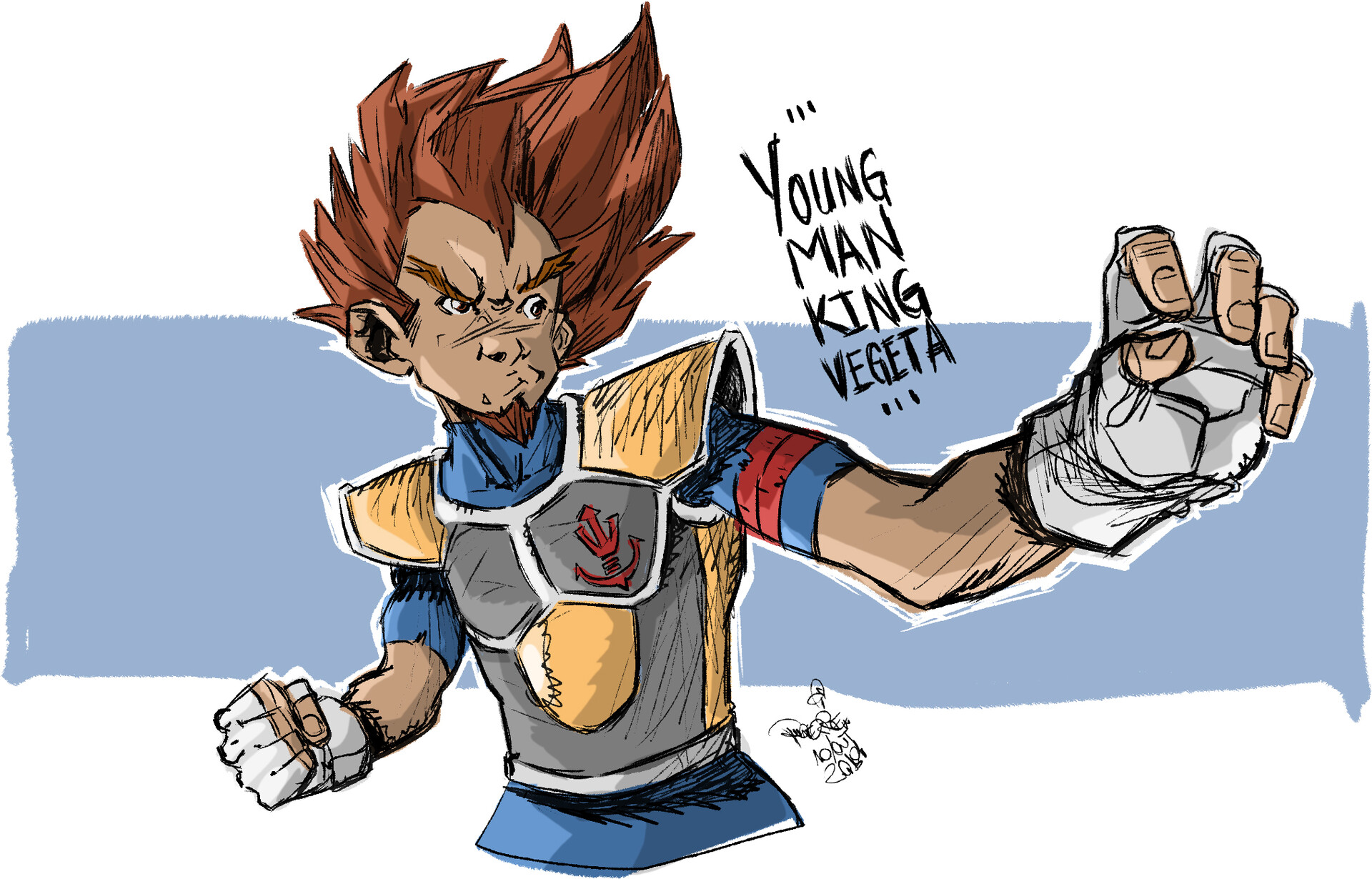 Artstation Young Man King Vegeta Robespierre Feitoza