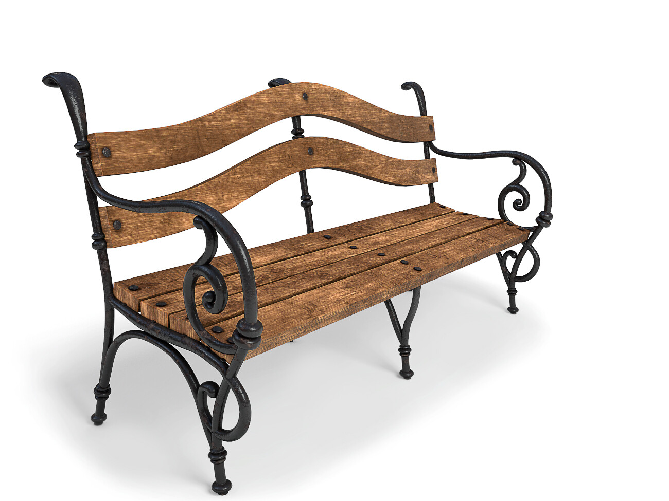 old metal bench