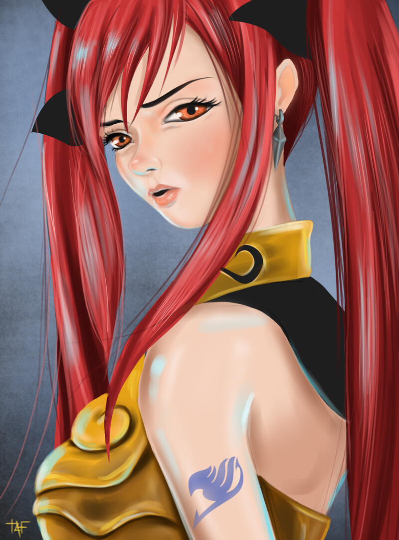 Taf Fan Art Erza Scarlet Fairy Tail Эрза скарлет венди марвелл нацу драгнил грей фуллбастер люси хартфилия, сказочный хвост, карикатура, вымышленный персонаж, нацу драгнил png. taf fan art erza scarlet fairy tail