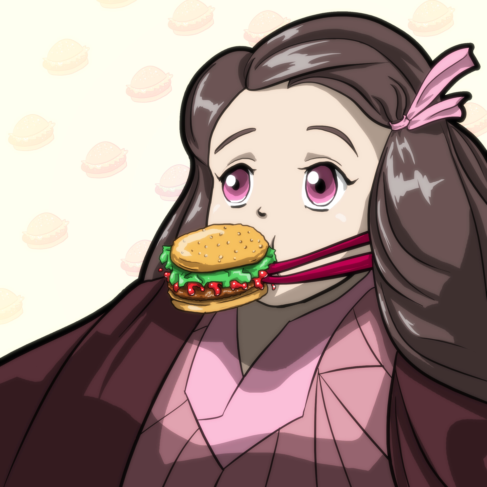 ArtStation - Smol Nezuko Gets a Borgar