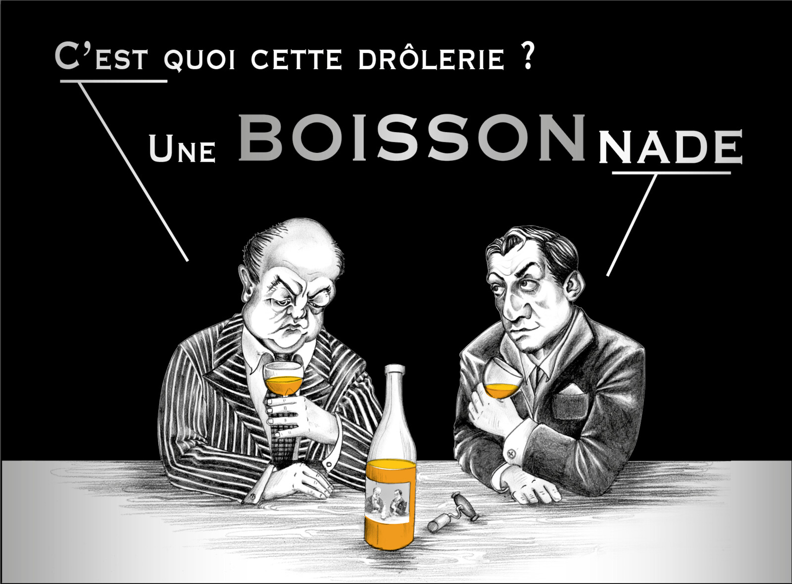 Caricature Of A Scene Les Tontons Flingueurs With Lino Ventura And Bernard Blier Mathilde Pilat Artstation