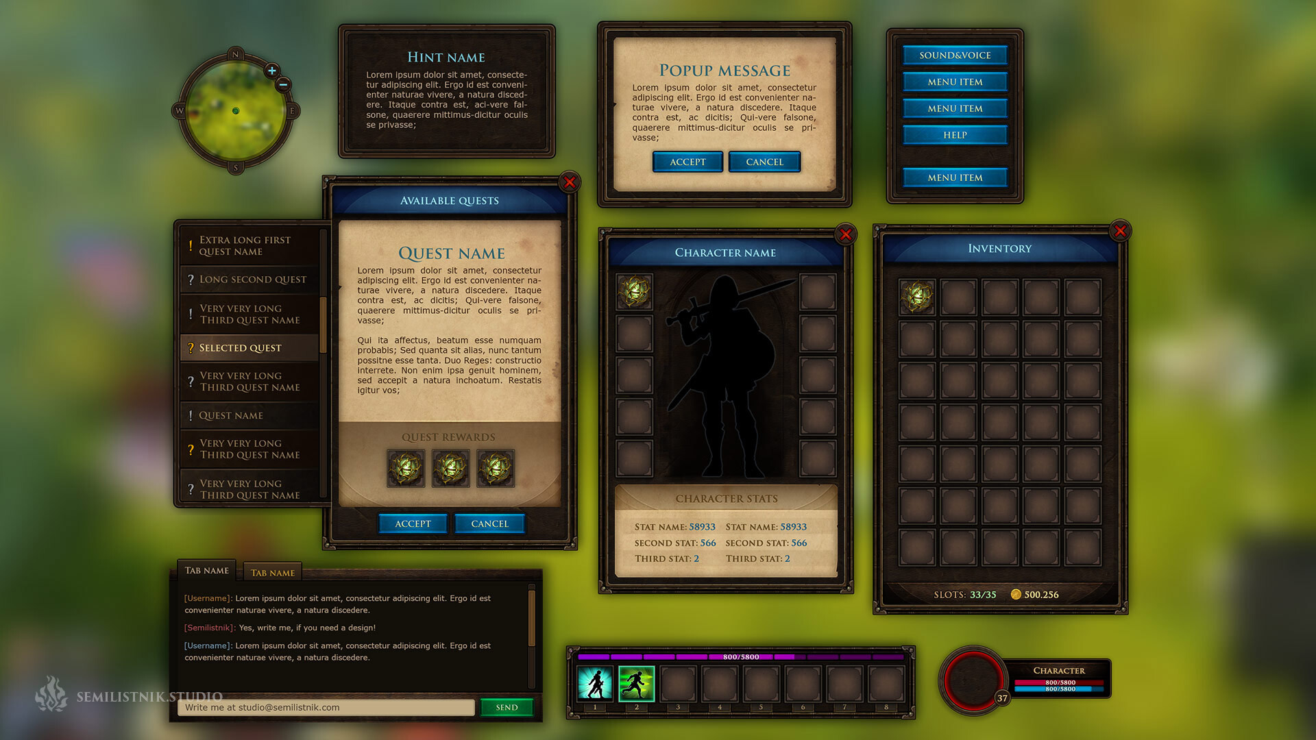 Artstation Rpg Ui Semilistnik Studio