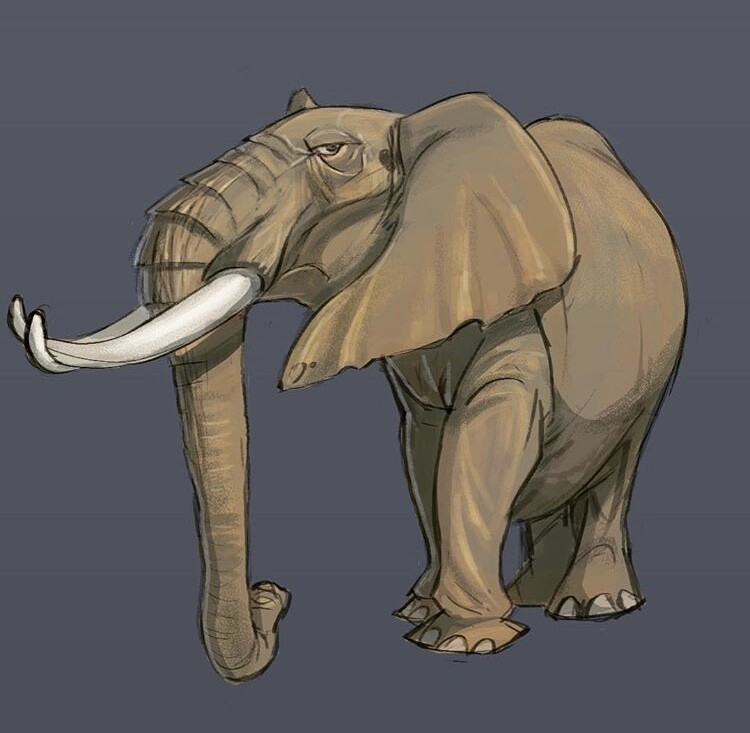 Elephant Aaron Blaise style 