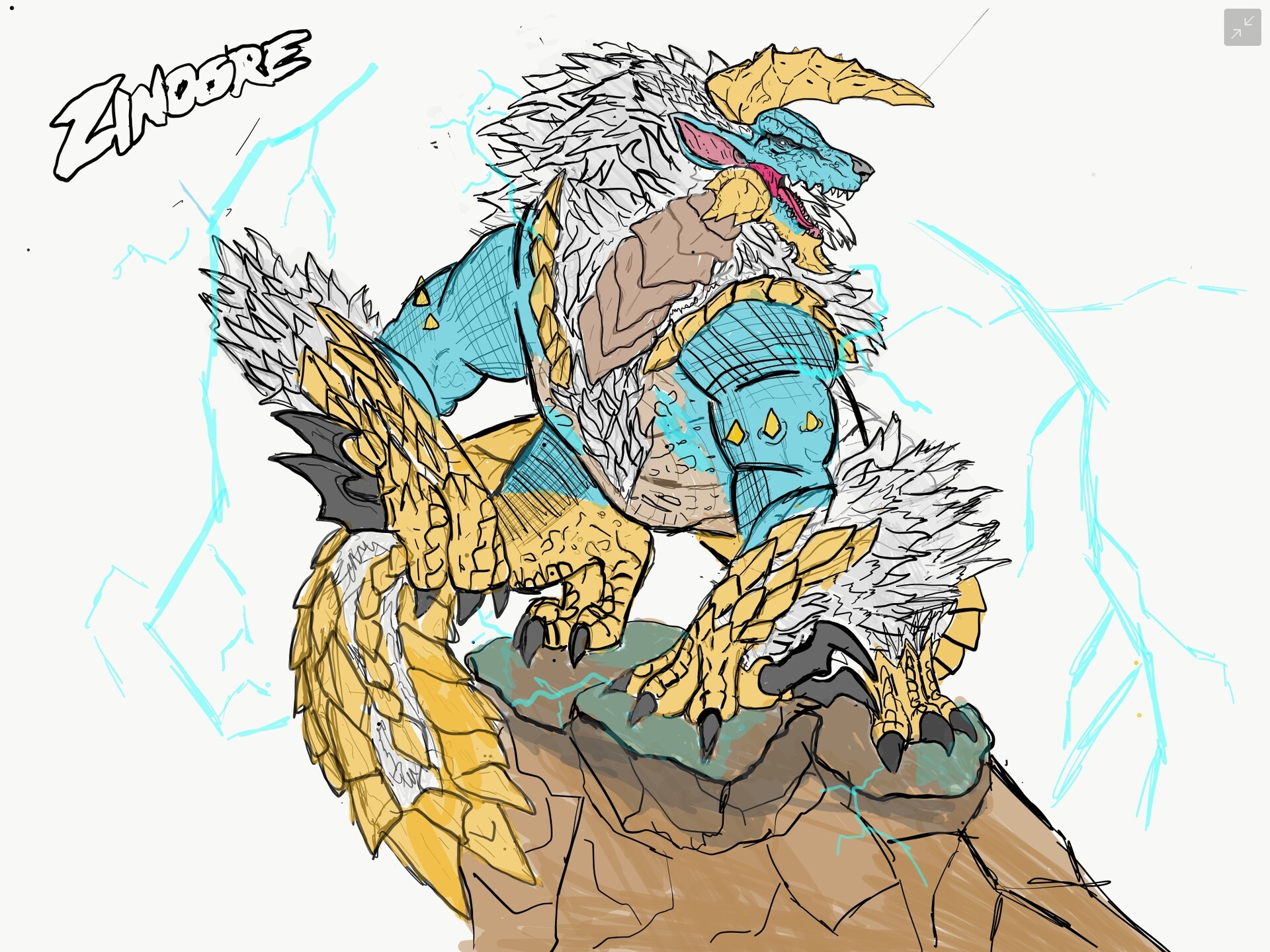 Drew this just after the Zinogre trailer for monster hunter world Iceborne ...