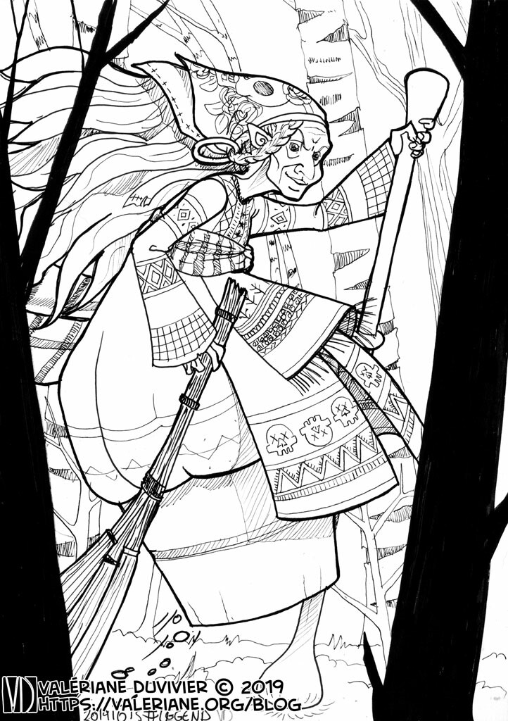 Day 15 Legend
This version of Baba Yaga is a character for the comic project: The Hair Rope