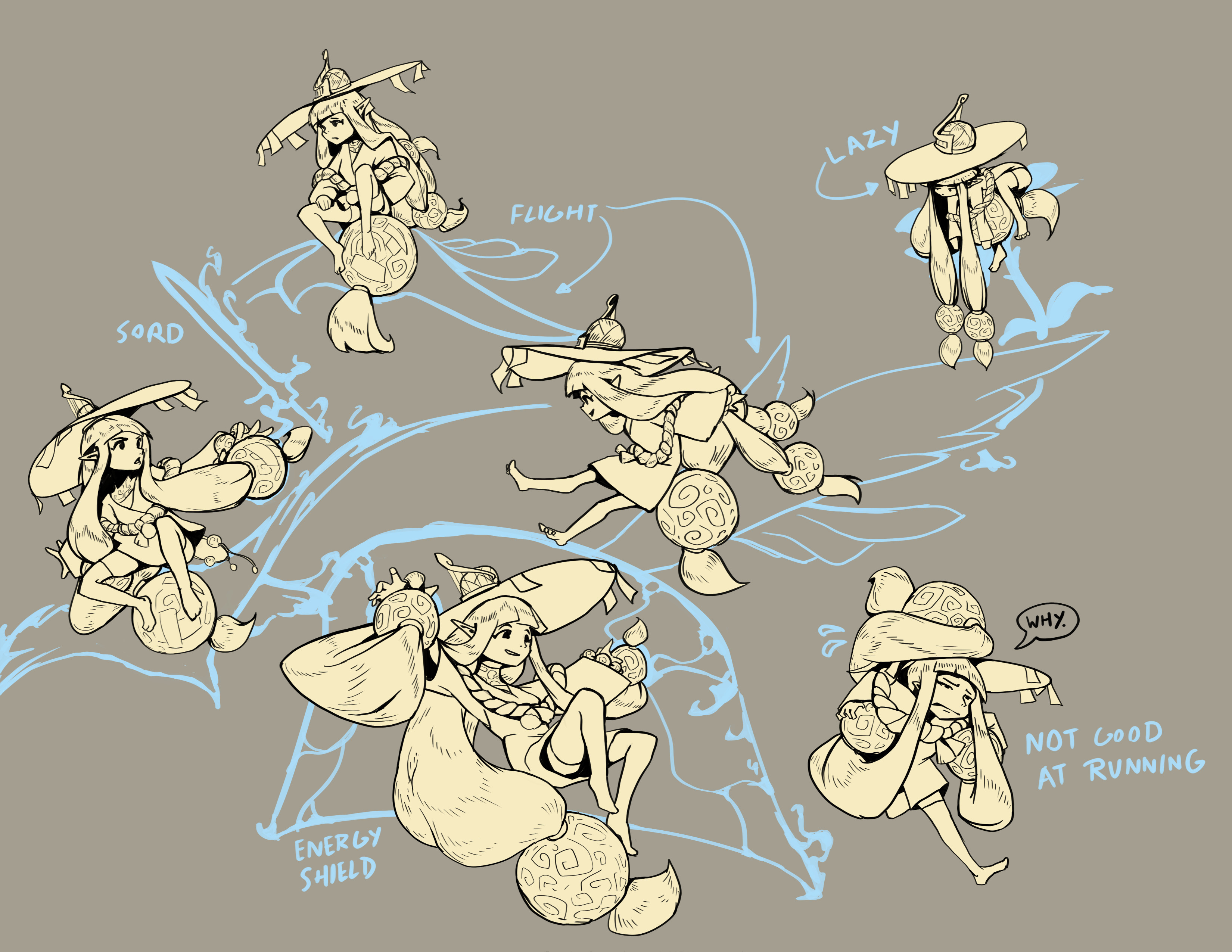 The orbs serve both as item manifestation and a flight platform for Cinta.