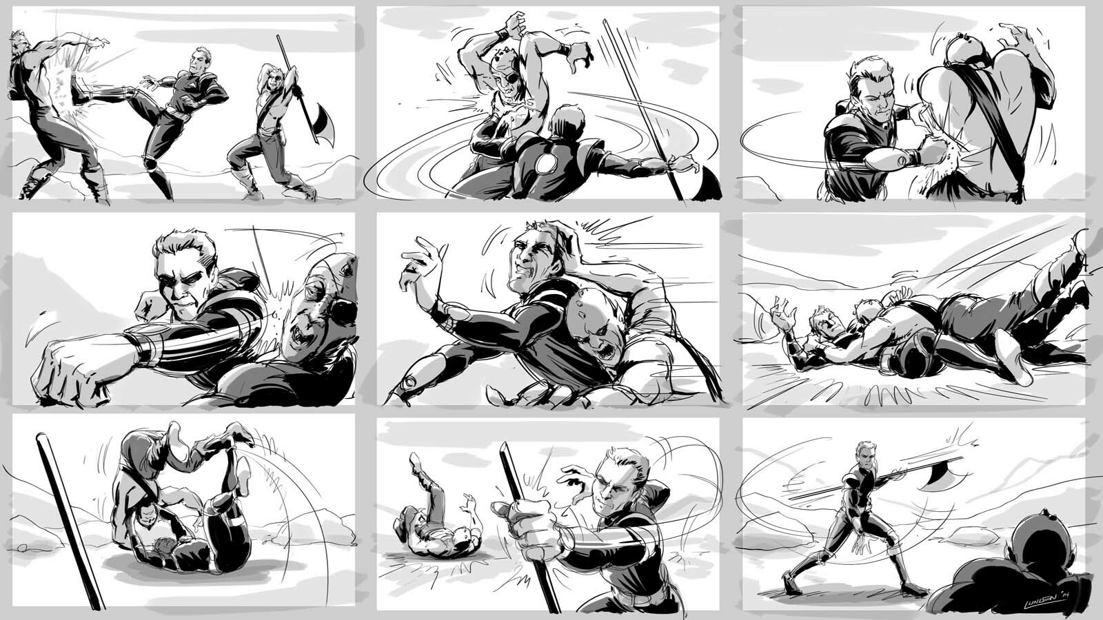 ArtStation boarded out fight scene