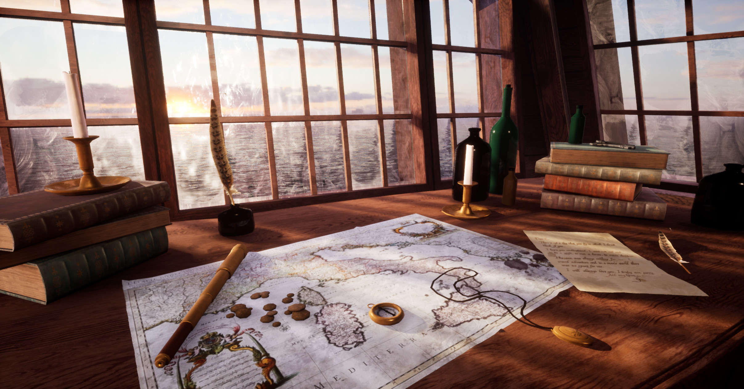 Artstation Pirate Ship Captain S Cabin Litha Bacchi