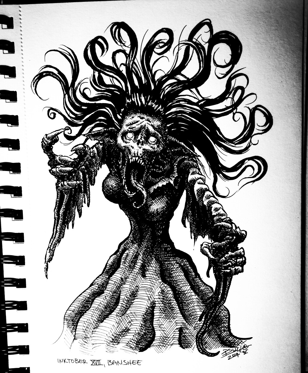 Banshee - It is a death spirit from Celtic folklore. It usually represents a dead maiden. Whoever hears its screams at night is surely to die soon.