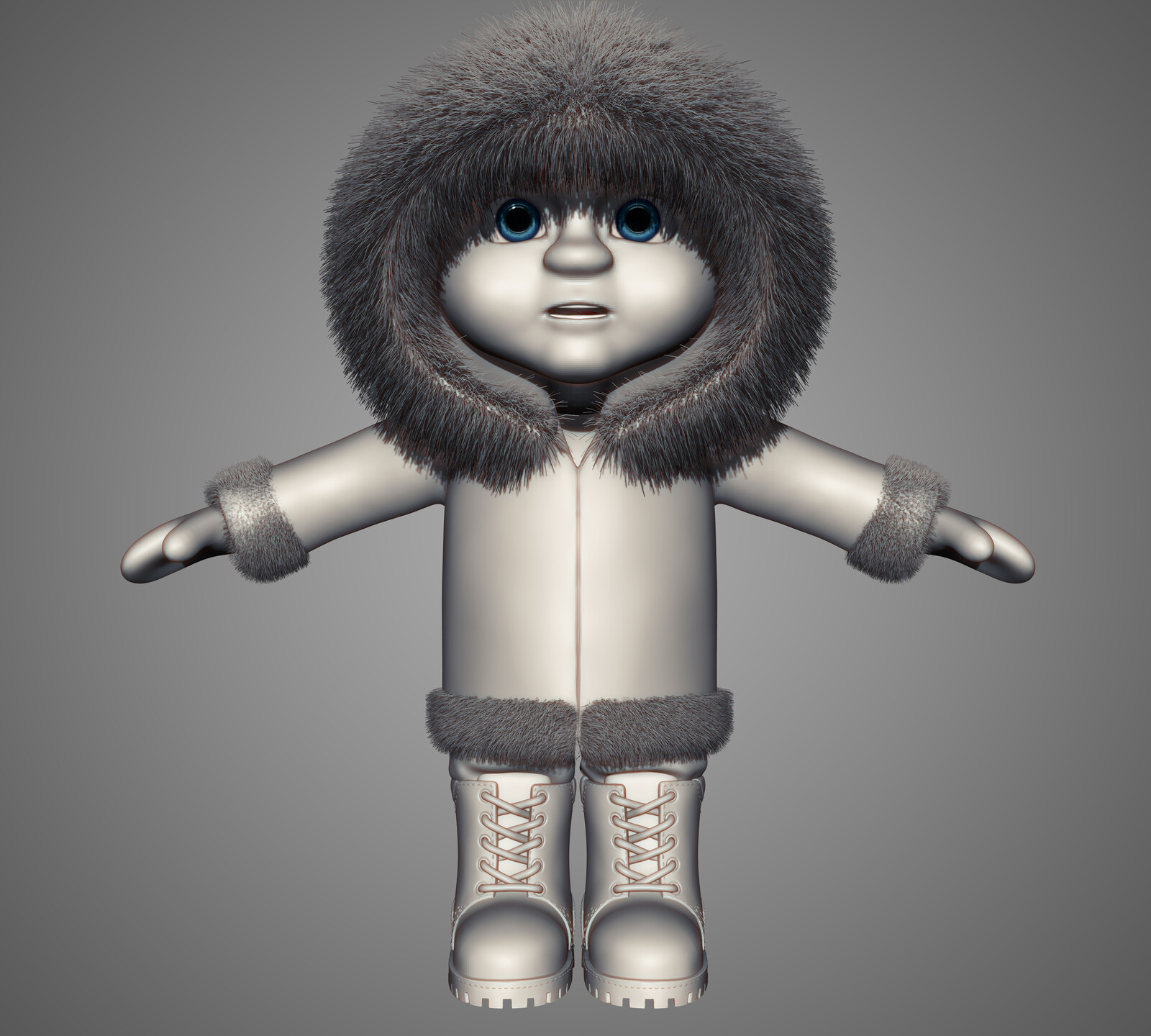 Test sculpting of cartoon character