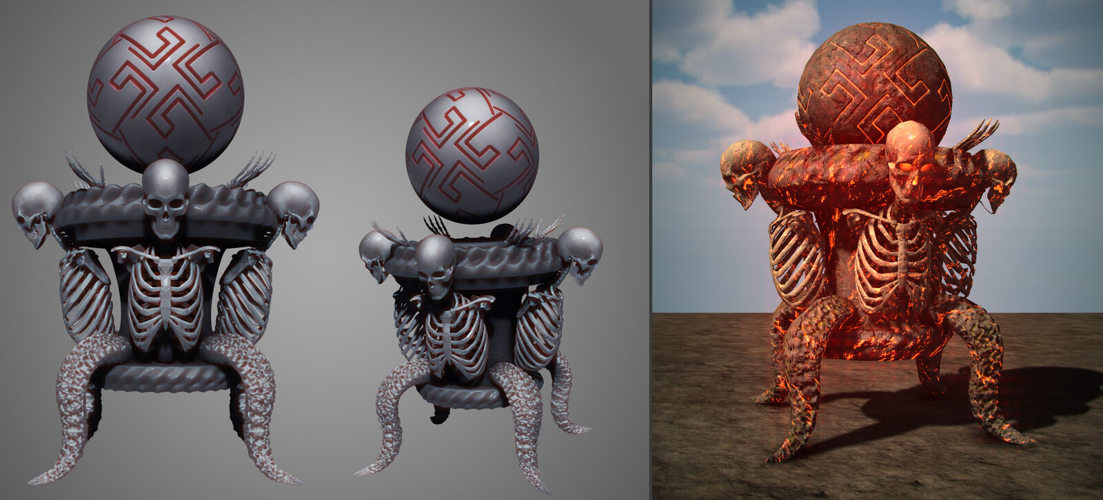 Test sculpting game-ready fantasy prop