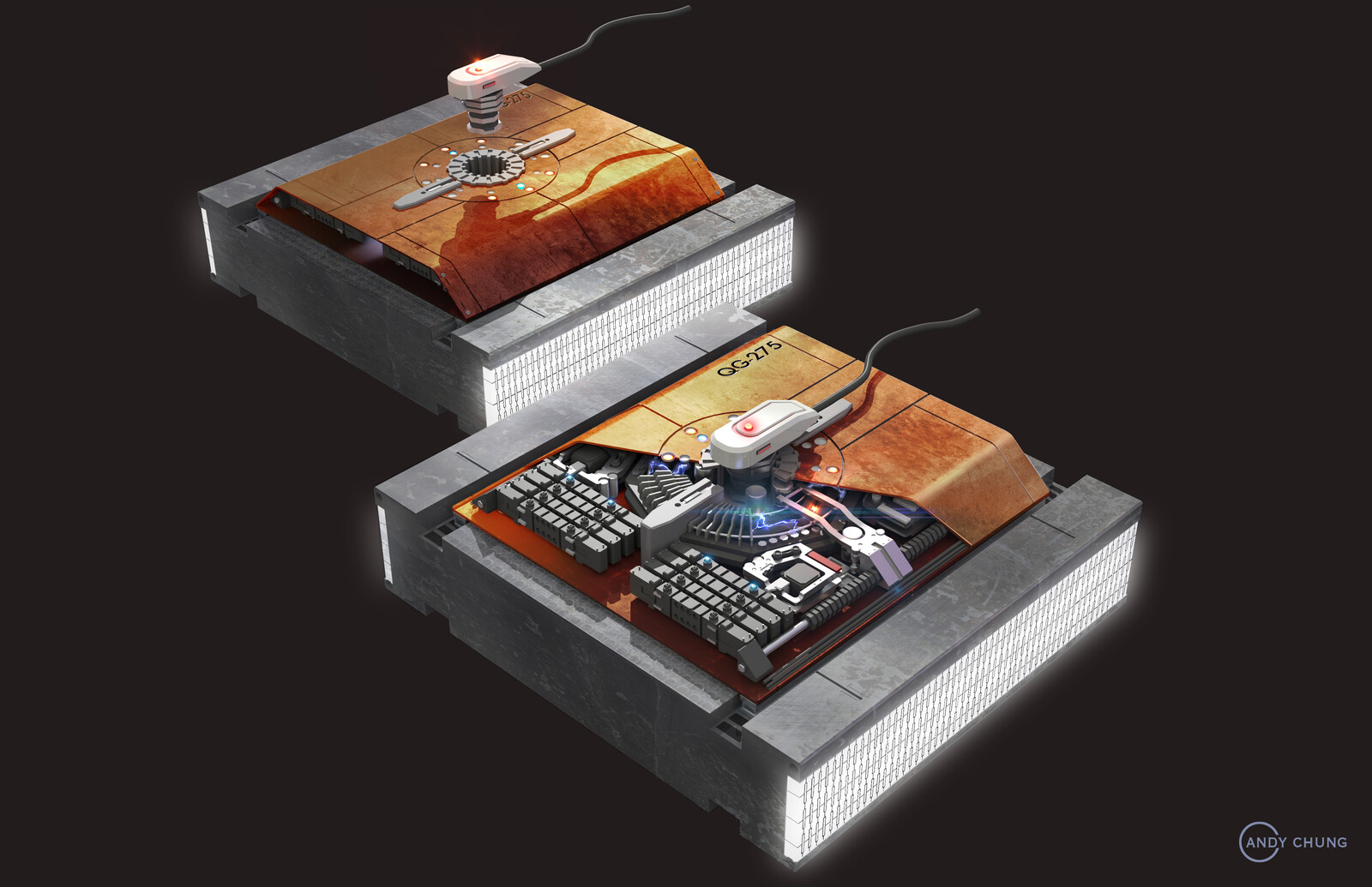 Quantum Gate detail panels. 