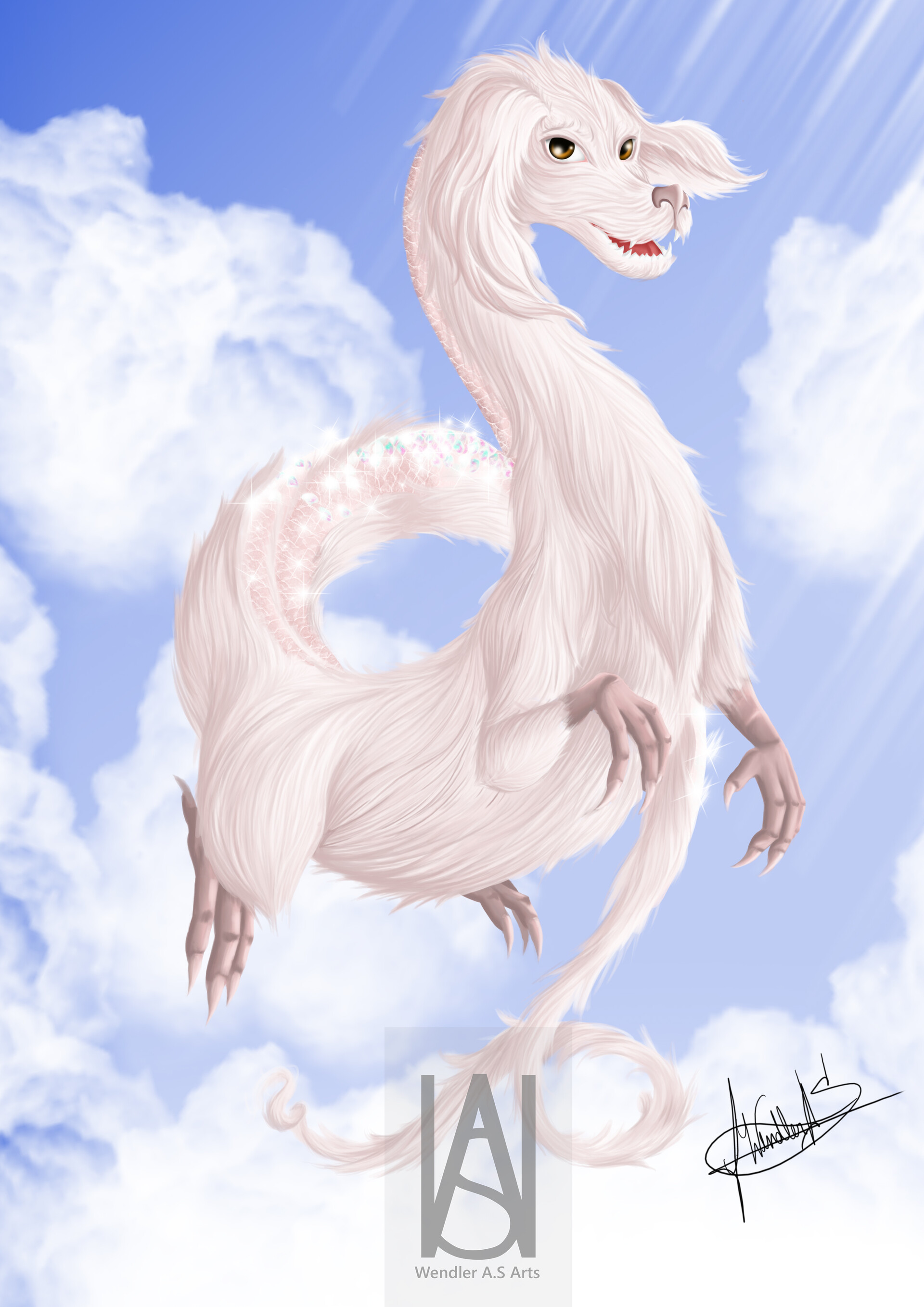 ArtStation Fanart commission Falkor the lucky dragon