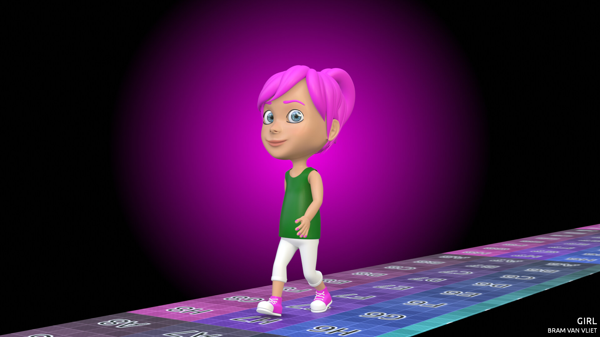 Artstation Cartoon Girl Character Animation Bram Van Vliet