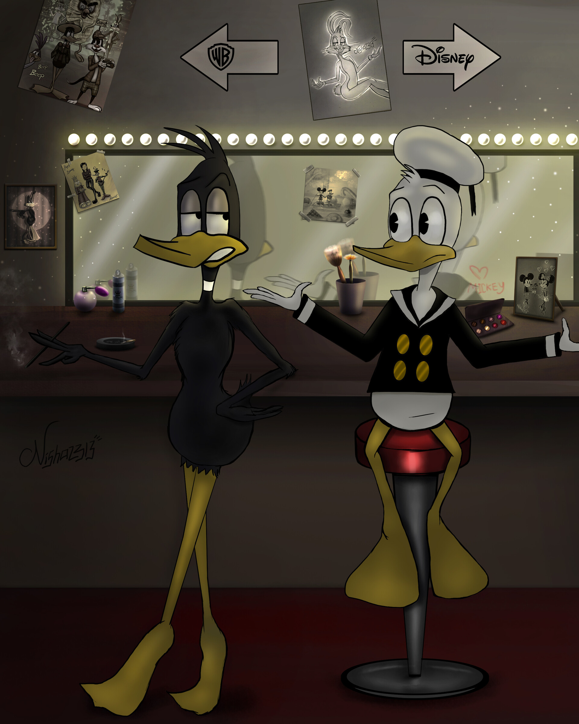 ArtStation - Daffy and Donald (Warner Bros n Disney dressing room)