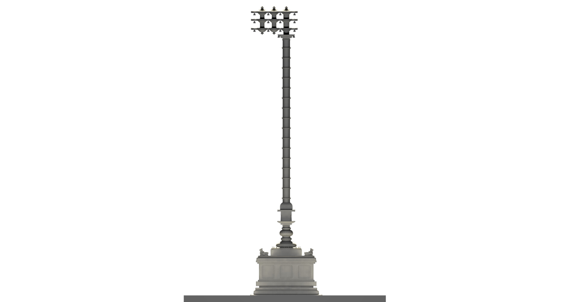 ArtStation Temple Flag pillars model
