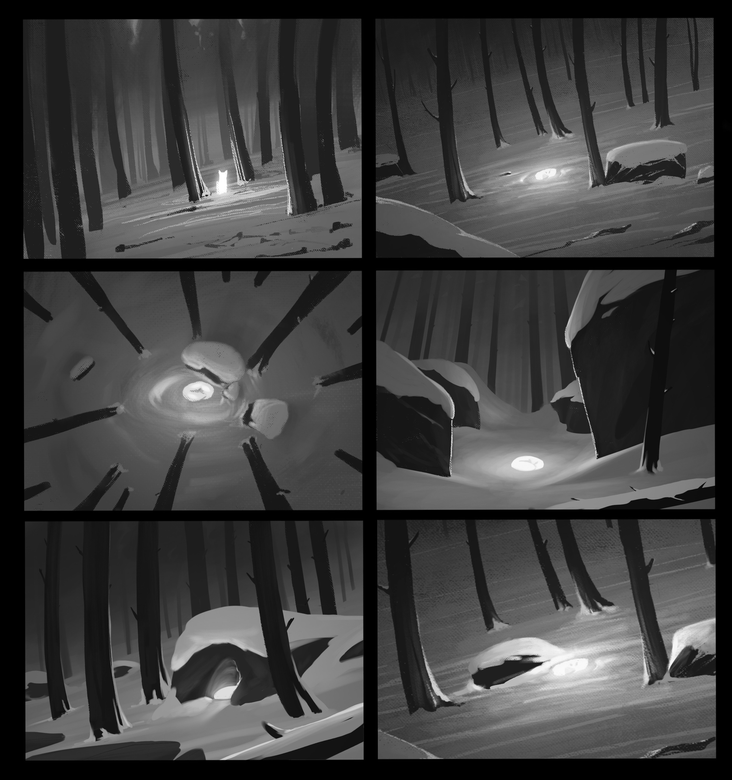 A set of initial thumbnail sketches