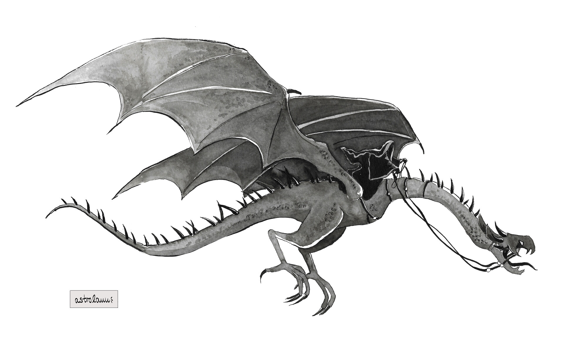 ArtStation - inktober day 12: dragon