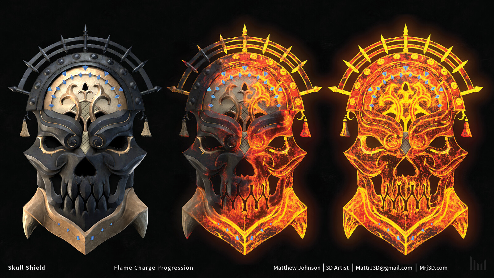 Flame Skull Shield
