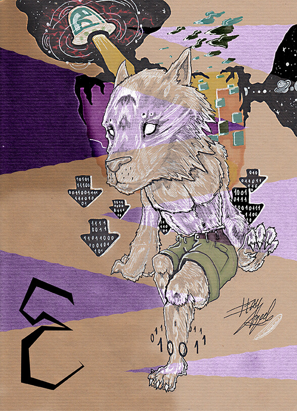 Mixed medium:
Made in sketchbook and later added some elements and effects in photoshop.