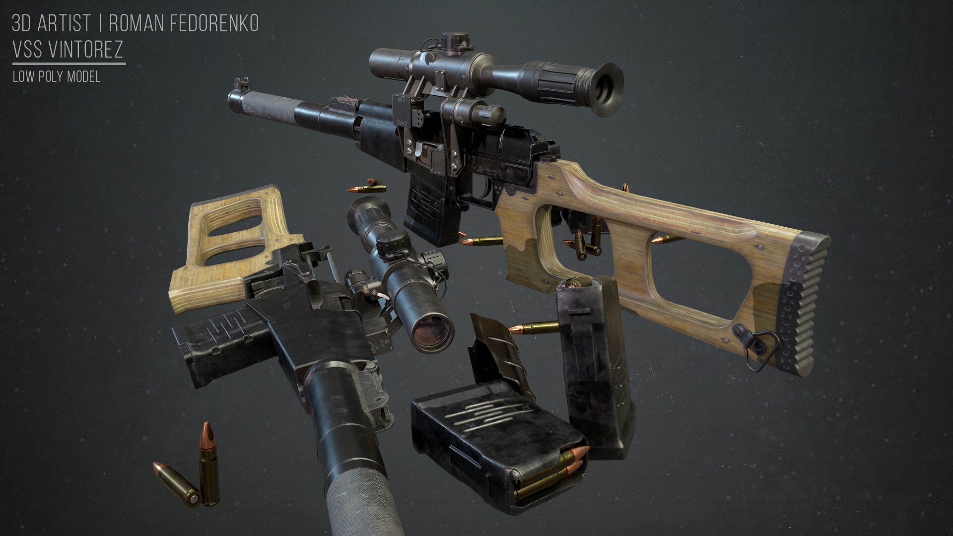 artstation vss vintorez sniper rifle roman fedorenko cgfed