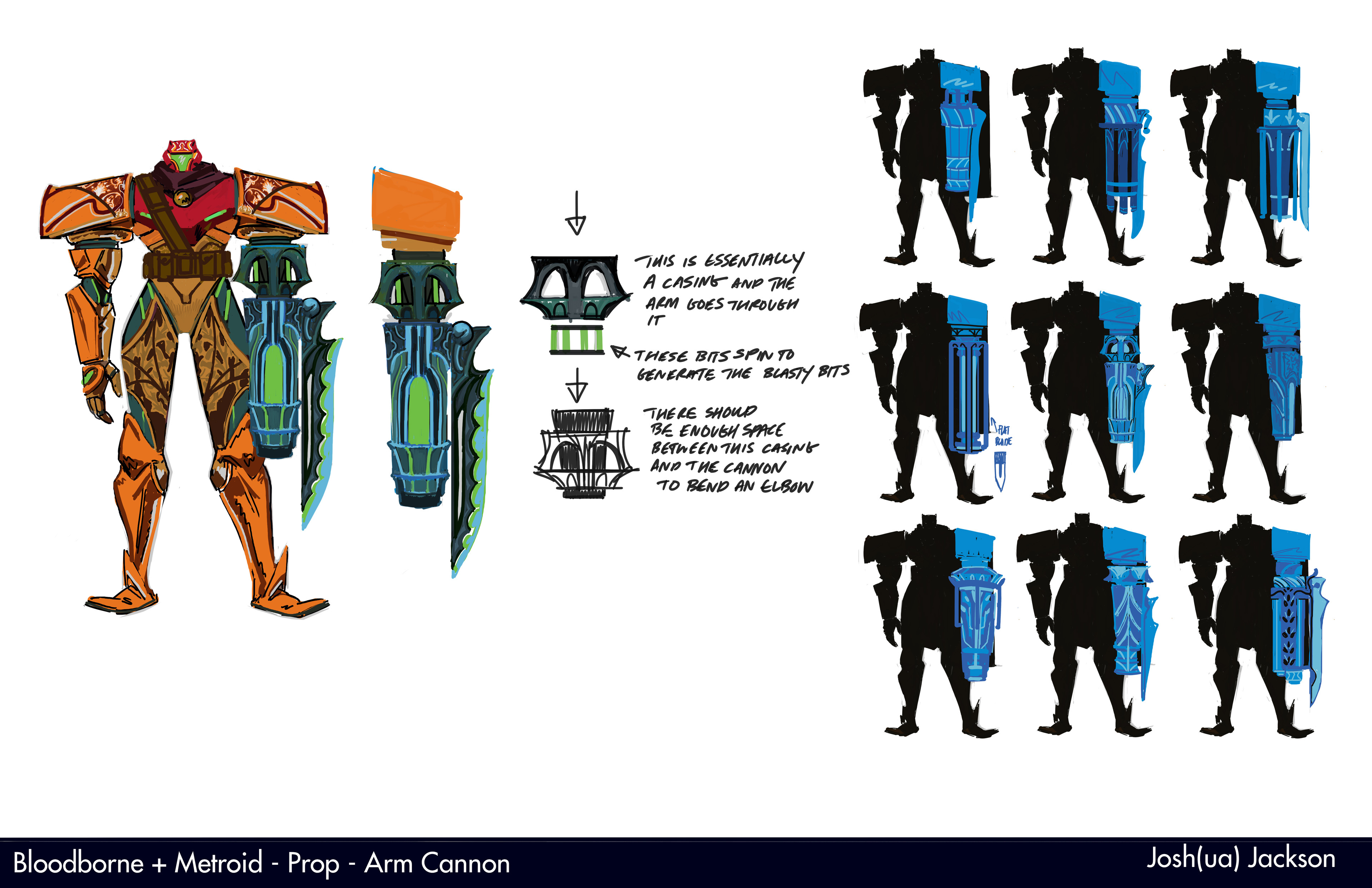 Final Arm Cannon design and iterations