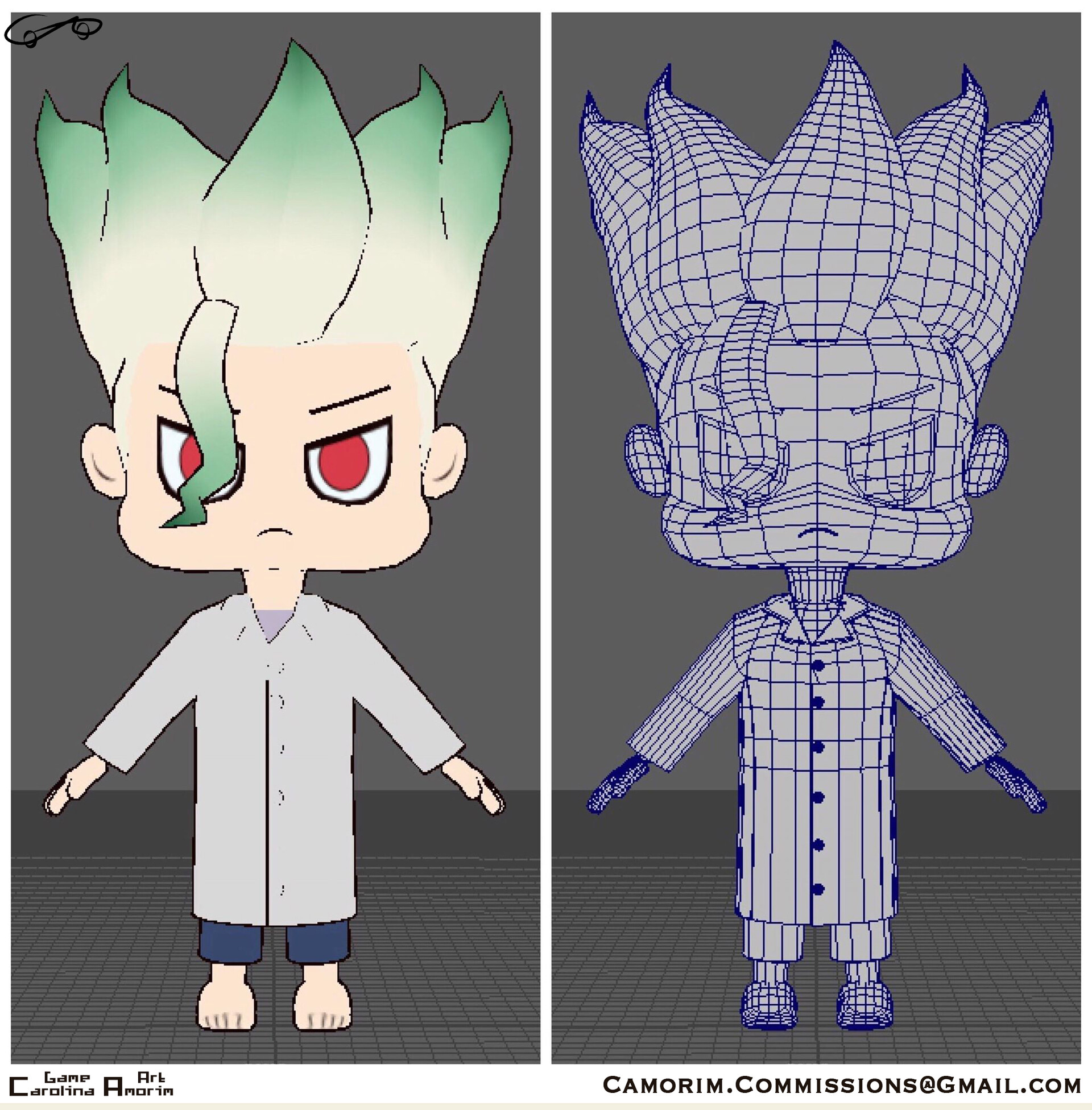 Artstation Young Senku Wip Dr Stone Carolina Amorim