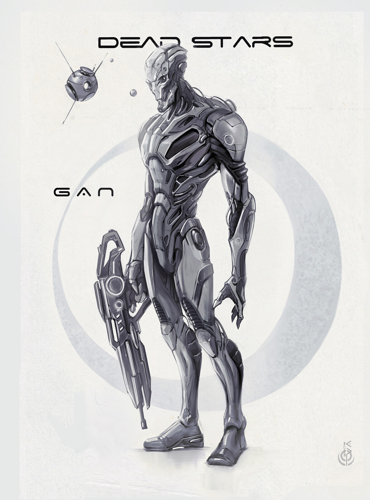 Design and concept of the character Gan, for my personal project Dead Stars.