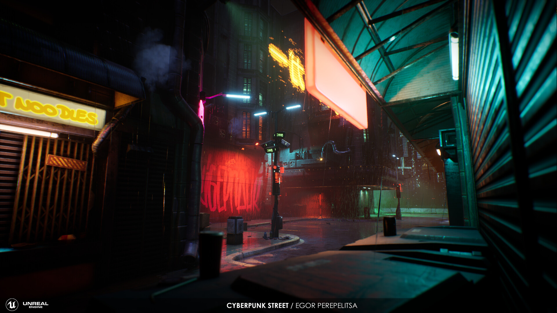 Artstation Cyberpunk Street Ue4 Egor Perepelitsa